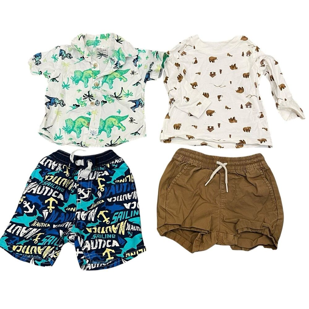Lot Of 4 Baby Boy Clothes 12 Months Nautica Baby BUM swim trunks shorts casual